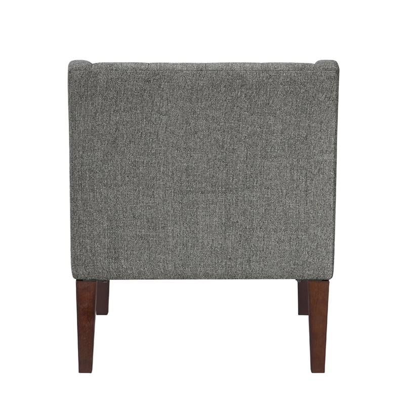 Ginna Accent Armchair- Button Tufted Dark Gray Polyester- Brown Legs