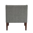 Ginna Accent Armchair- Button Tufted Dark Gray Polyester- Brown Legs