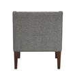 Ginna Accent Armchair- Button Tufted Dark Gray Polyester- Brown Legs