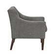 Ginna Accent Armchair- Button Tufted Dark Gray Polyester- Brown Legs