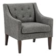 Ginna Accent Armchair- Button Tufted Dark Gray Polyester- Brown Legs
