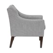 Ginna Accent Armchair- Button Tufted Light Gray Polyester- Brown Legs