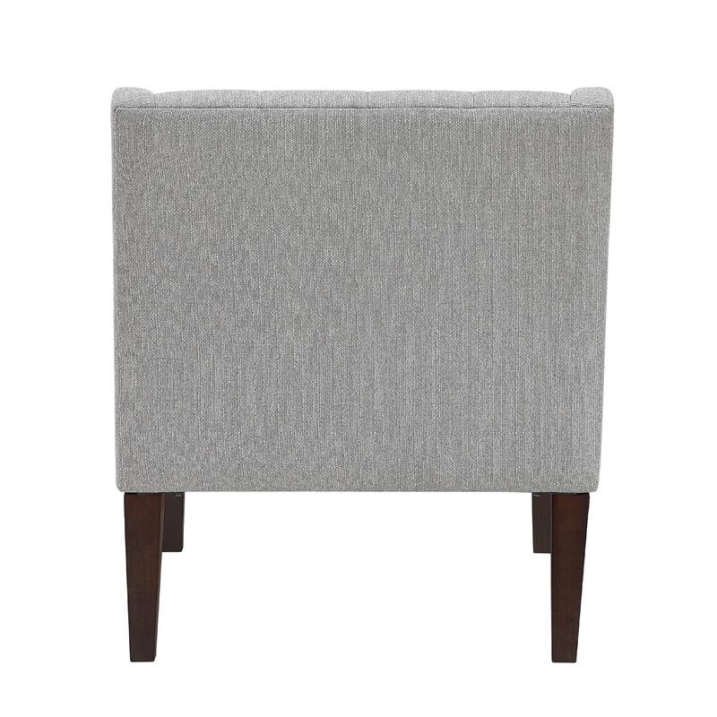 Ginna Accent Armchair- Button Tufted Light Gray Polyester- Brown Legs