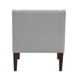 Ginna Accent Armchair- Button Tufted Light Gray Polyester- Brown Legs
