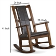 Jenne Rocking Chair- Faux Leather Seat and Back- Antique Dark Brown