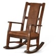 Odel Rocking Chair- Faux Leather Seat and Back- Dark Chocolate Brown