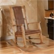 Marv Rocking Chair with Faux Leather Seat and Back- Rustic Oak Brown