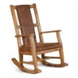 Marv Rocking Chair with Faux Leather Seat and Back- Rustic Oak Brown