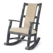 Rena Rocking Chair- Cushion Seat and Back- Black Mahogany Mindy Wood