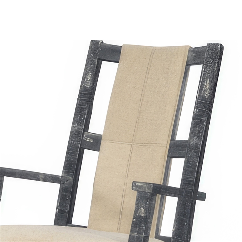 Rena Rocking Chair- Cushion Seat and Back- Black Mahogany Mindy Wood