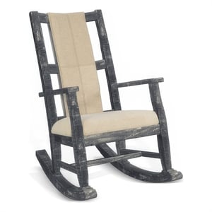 Rena Rocking Chair- Cushion Seat and Back- Black Mahogany Mindy Wood