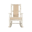 Rena Rocking Chair- Cushion Seat and Back- White Mahogany Mindy Wood