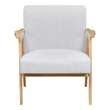 Cathy Accent Club Armchair- Soft Light Gray- Natural Brown Wood