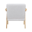 Cathy Accent Club Armchair- Soft Light Gray- Natural Brown Wood