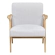 Cathy Accent Club Armchair- Soft Light Gray- Natural Brown Wood