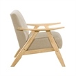 Indy Accent Club Armchair- Light Brown Textured- Solid Rubberwood