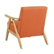 Indy Accent Club Armchair- Orange Textured- Solid Rubberwood Frame