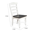 Orso Set of 2 Dining Chairs- Ladderback Design- White and Dark Brown Mindi Wood