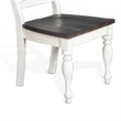 Orso Set of 2 Dining Chairs- Ladderback Design- White and Dark Brown Mindi Wood