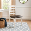 Orso Dining Chair- Set of 2- Ladderback Design- White- Brown Mindi Wood