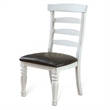 Orso Dining Chair- Set of 2- Ladderback Design- White- Brown Mindi Wood