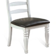 Orso Dining Chair- Set of 2- Ladderback Design- White- Brown Mindi Wood