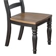 Barb Dining Chair- Set of 2- Ladderback- Black and Brown Poplar Wood Turned Legs