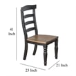 Barb Dining Chair- Set of 2- Ladderback- Black and Brown Poplar Wood Turned Legs