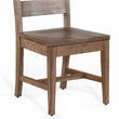 Yael Dining Chair Set of 2- Ladderback Design- Light Brown Wood