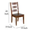 Reggie Dining Chair Set of 2- Ladderback- Dark Brown Mahogany Wood
