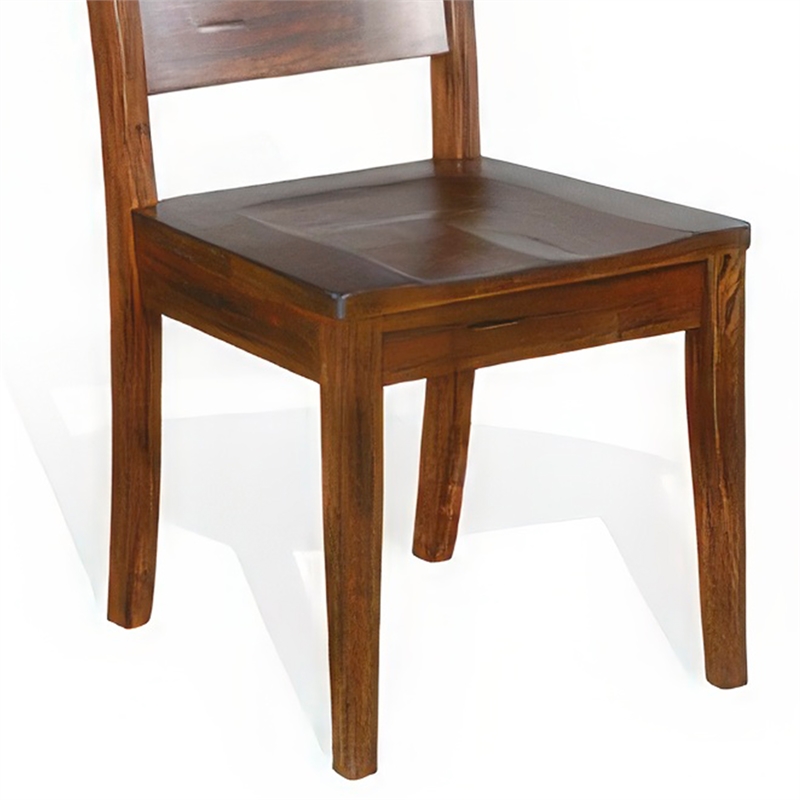 Reggie Dining Chair Set of 2- Ladderback- Dark Brown Mahogany Wood