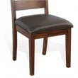 Reggie Dining Chair Set of 2- Ladderback- Dark Gray Faux Leather Brown