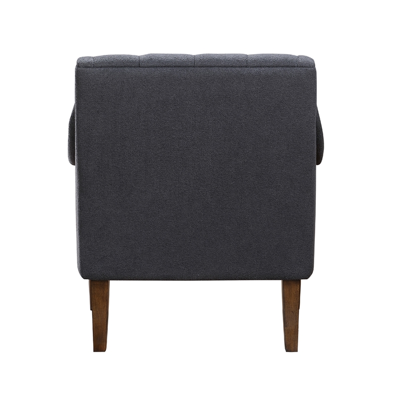 Jea Modern Accent Armchair- Button Tufted Dark Gray Boucle