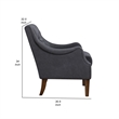 Jea Modern Accent Armchair- Button Tufted Dark Gray Boucle