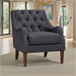 Jea Modern Accent Armchair- Button Tufted Dark Gray Boucle