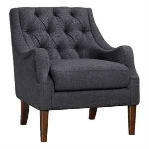Jea Modern Accent Armchair- Button Tufted Dark Gray Boucle