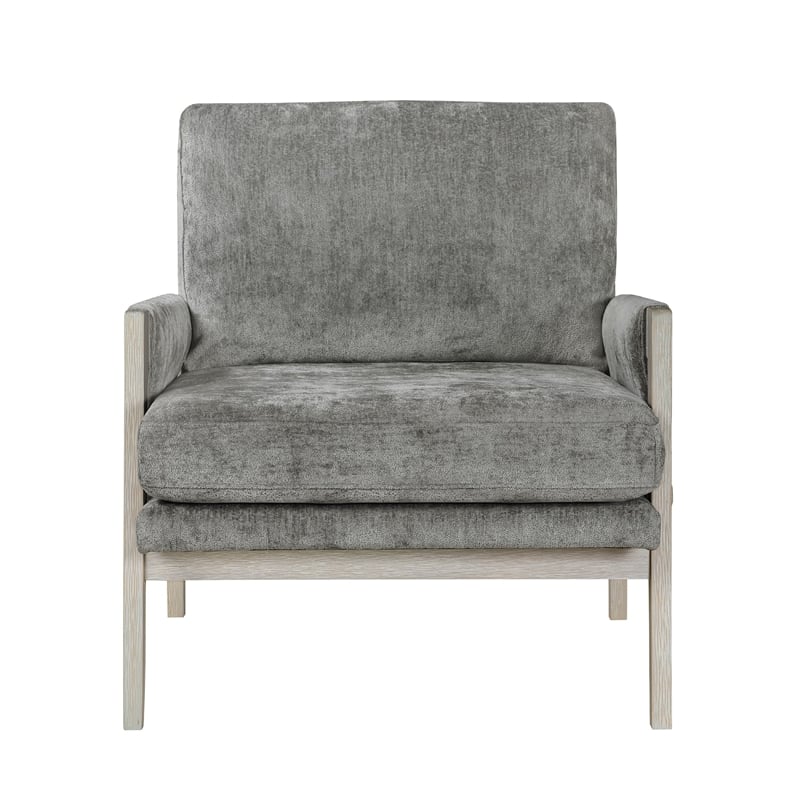 Mao Accent Armchair- Removable Cushion Cover- Brownish Gray Chenille
