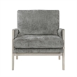Mao Accent Armchair- Removable Cushion Cover- Brownish Gray Chenille