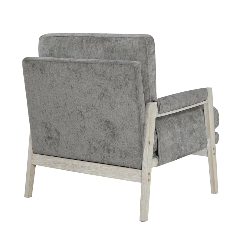 Mao Accent Armchair- Removable Cushion Cover- Brownish Gray Chenille