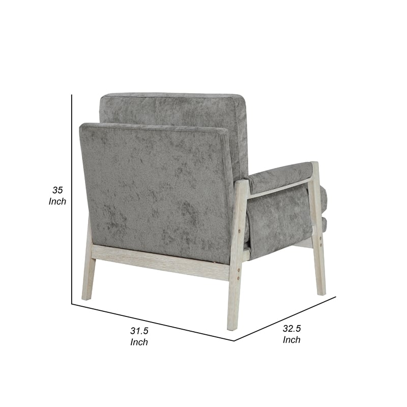 Mao Accent Armchair- Removable Cushion Cover- Brownish Gray Chenille