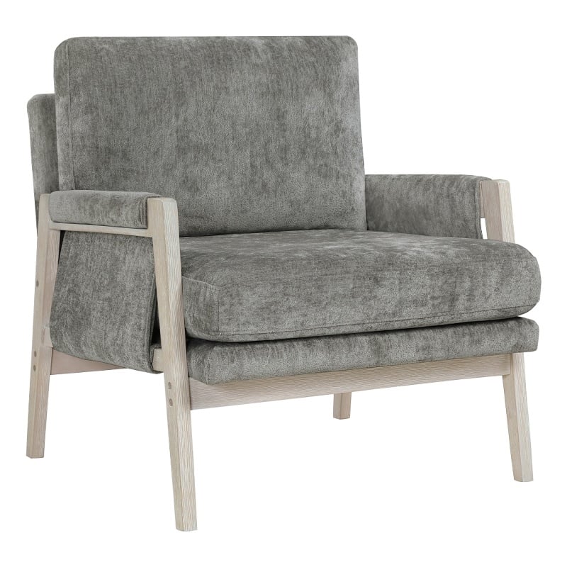 Mao Accent Armchair- Removable Cushion Cover- Brownish Gray Chenille