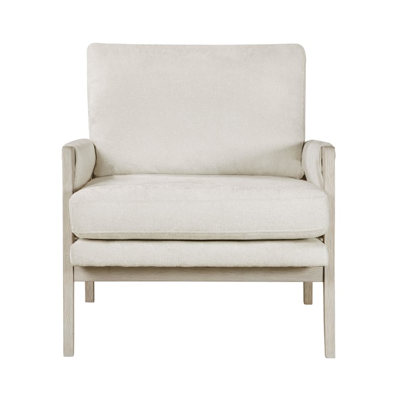Mao Accent Armchair- Removable Cushion Cover- Soft Ivory Chenille