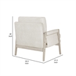Mao Accent Armchair- Removable Cushion Cover- Soft Ivory Chenille