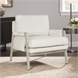 Mao Accent Armchair- Removable Cushion Cover- Soft Ivory Chenille