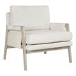Mao Accent Armchair- Removable Cushion Cover- Soft Ivory Chenille