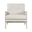 Mao Accent Armchair- Removable Cushion Cover- Soft Ivory Chenille