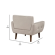 Roa Accent Armchair- Light Brown Velvet- Tufted Back w Tapered Legs