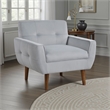 Roa Accent Armchair- Light Gray Velvet- Tufted Back w Tapered Legs