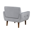 Roa Accent Armchair- Light Gray Velvet- Tufted Back w Tapered Legs