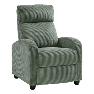 Pary Manual Push Back Reclining Chair with Green Ribbed Corduroy